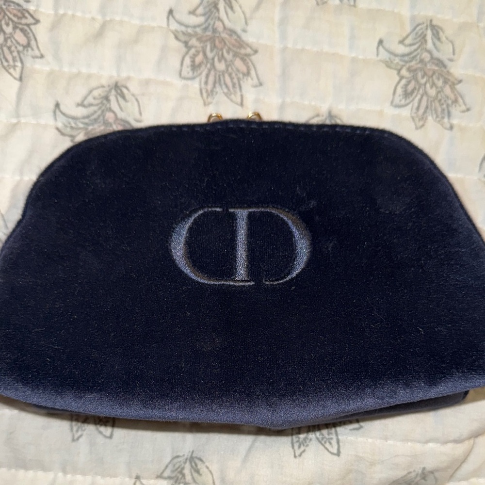 Dior Navy Velvet Cosmetic Case